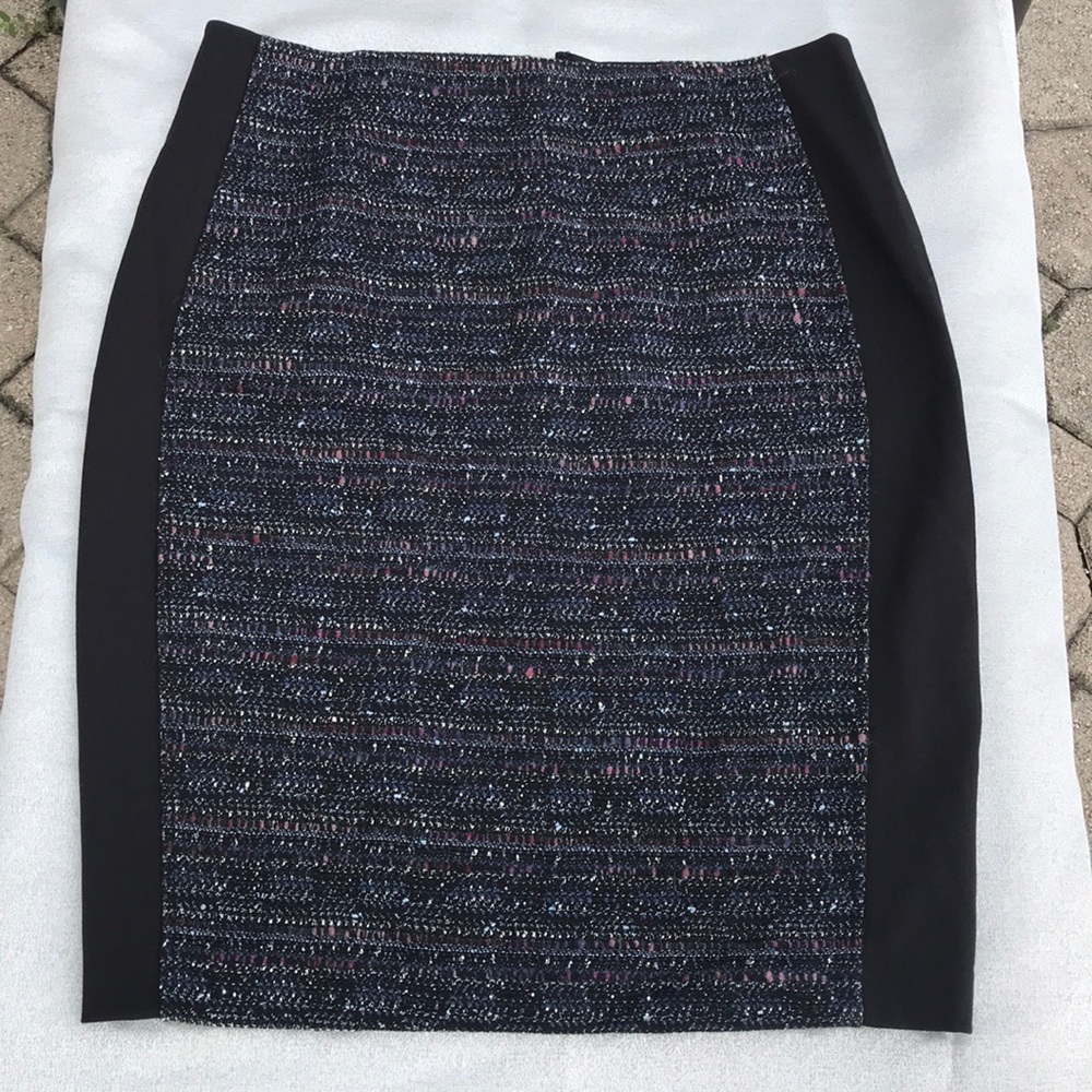 Tweed skirt with ponte inset pencil skirt